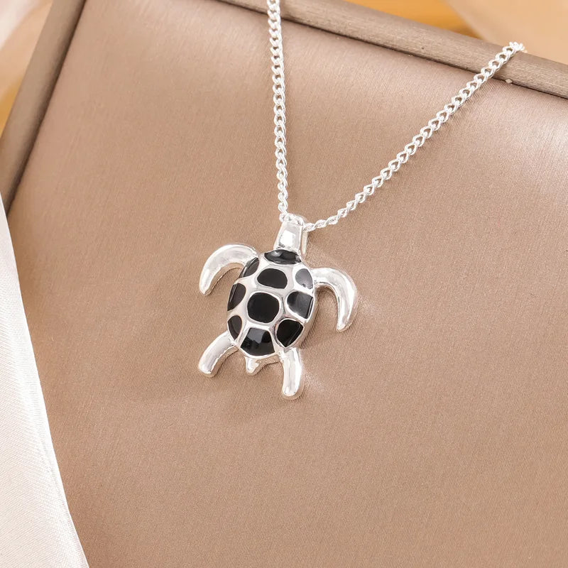 925 Sterling Silver Turtle Necklace Pendant for Women - Clavicle Chain Jewelry
