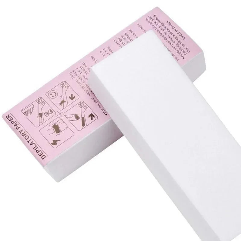 Professional Hair Removal Waxing Paper Strips for Body & Face - Non-Woven Fabric, Multiple Quantities