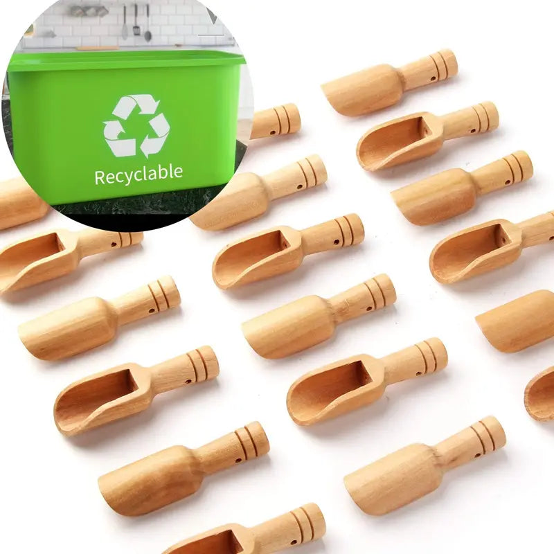 Mini Wooden Coffee Spoon Set - Salt, Candy, Baby, Laundry, Kitchen Utensils