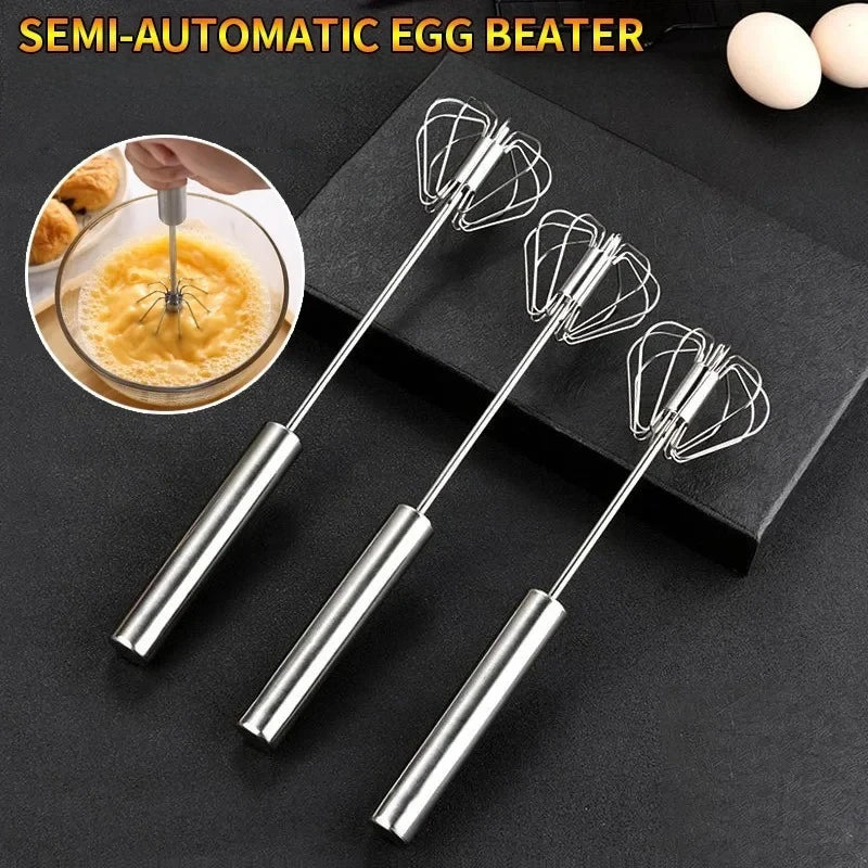 Semi Automatic Egg Beater Manual Rotating Cream Mixer Kitchen Gadget for Egg Blending