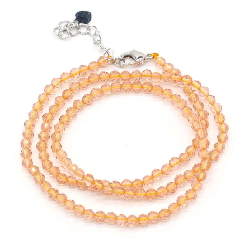 Natural Spinel Stone Beads Necklace for Women 3mm Irregular Section Jewelry Gift