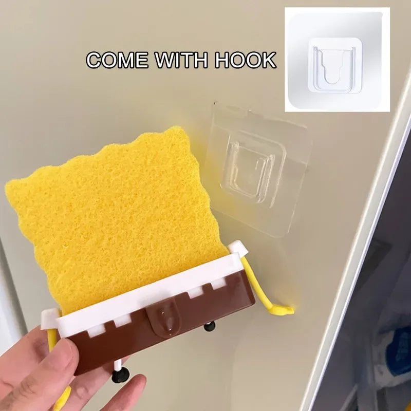 Cartoon Sponge Holder for Kitchen Sink Organizers Bathroom Decor Gift