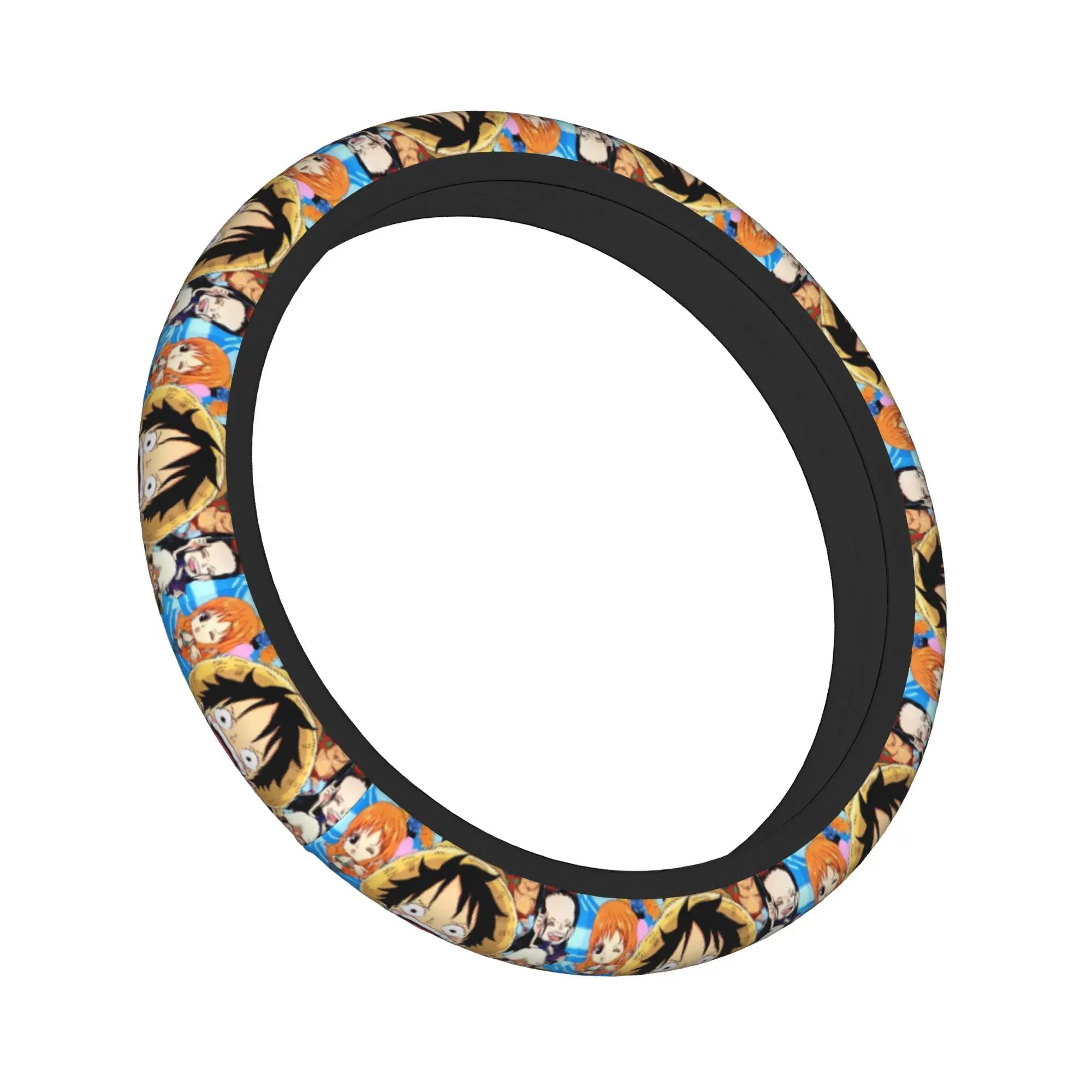 One Piece Car Steering Wheel Cover 37-38cm Soft Elastische Anime Protective Accessory