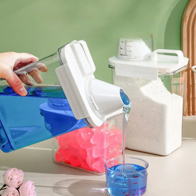 Large Capacity Laundry Detergent Storage Box with Lid - Household Organization