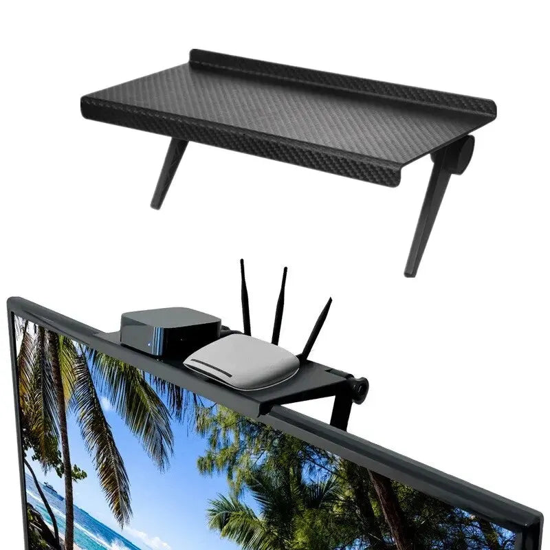 Computer and TV Screen Storage Rack Wireless Router Set-Top Box Organizer Black or White