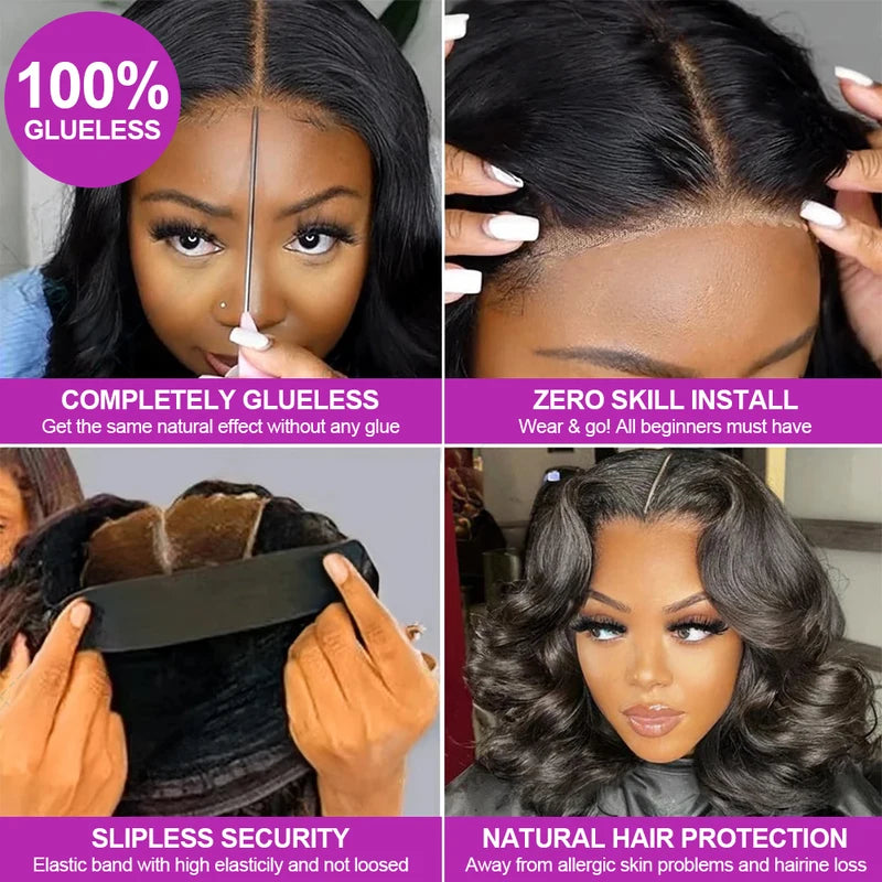 Glueless Short Bob Wigs with HD Lace for Natural Look - Brazilian Human Hair
