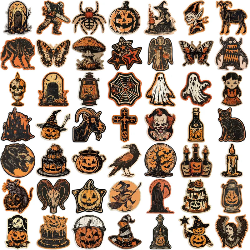 50PCS Waterproof Halloween Graffiti Stickers for Phones Bikes Walls Scrapbooks