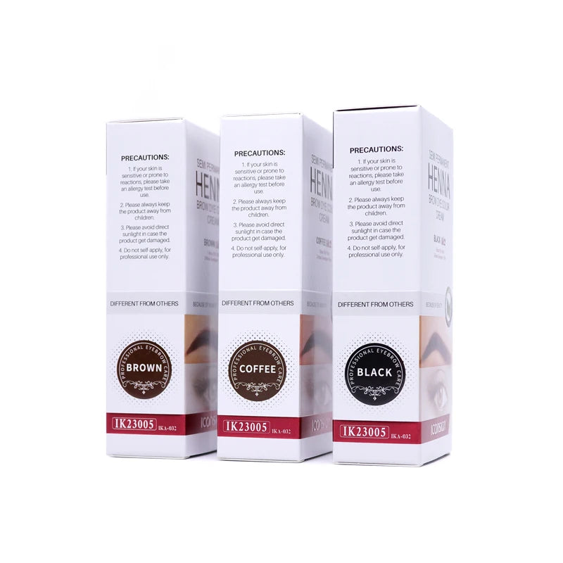 Fast Drying Henna Eyelash and Brow Dye Tint Set - Semi-Permanent Cream for Eyebrow and Lash Coloring