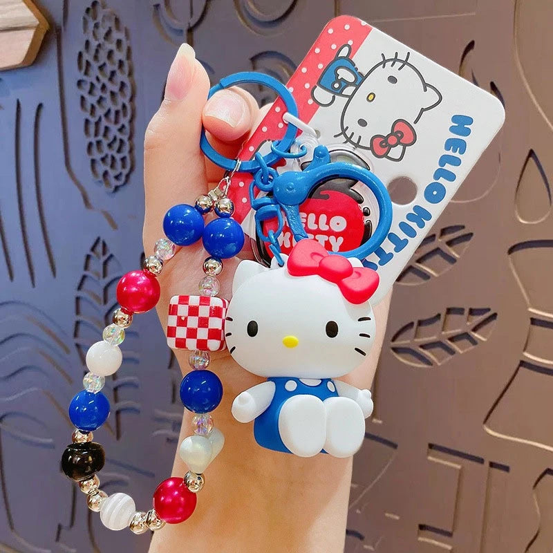 Kawaii Hello Kitty Doll Keychain Cartoon PVC Car Pendant Backpack Accessory