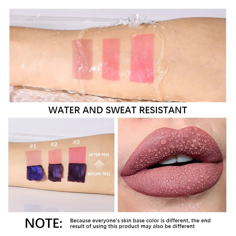 Matte Peel-Off Lip Stain - Waterproof Lip Tint & Lip Gloss - Long-Lasting Lip Makeup