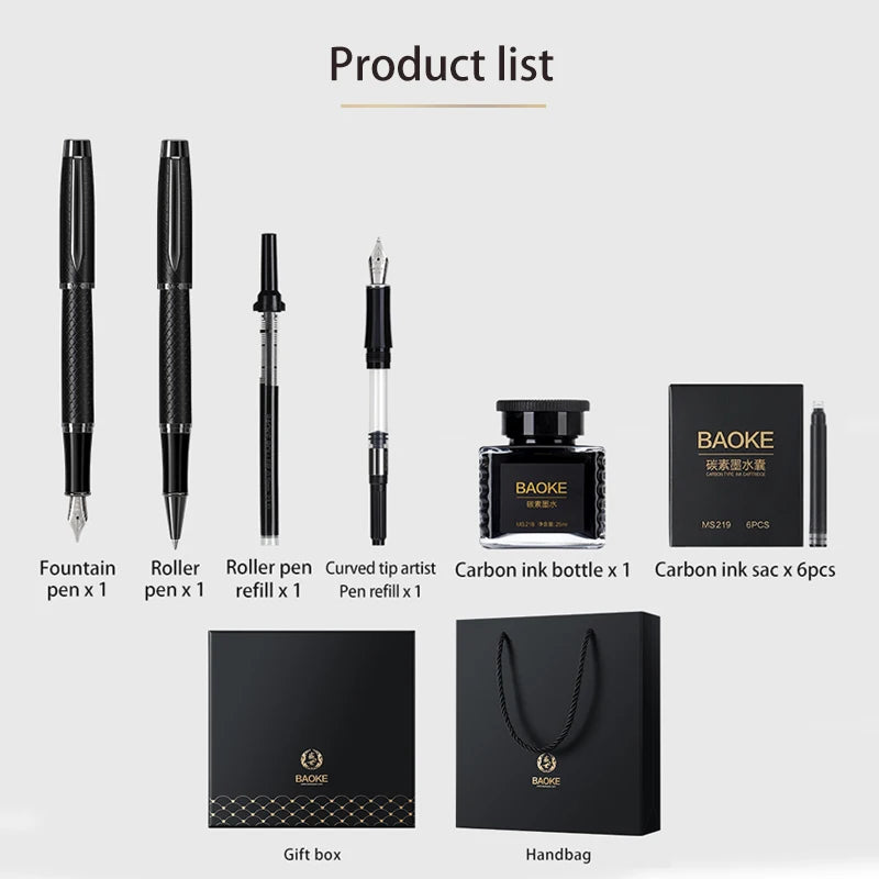 Fountain Pen Gift Set with Ink, Cartridges & Elegant Packaging - Multiple Colors