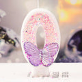 Gradual Change Purple Butterfly Digital Candle Creative Princess Birthday Decor