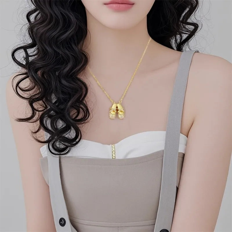 Elegant Ballet Shoe Necklace Pendant Jewelry for Women - Exquisite Design Gift