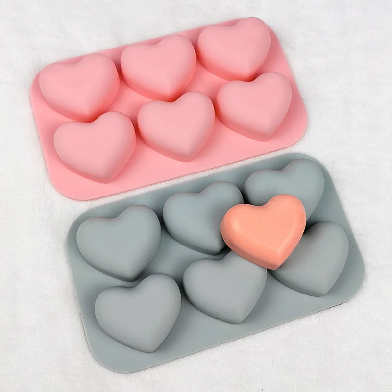 Valentine's Heart Silicone Baking Mold - Multi-Color Love Chocolate Candy Biscuit Ice