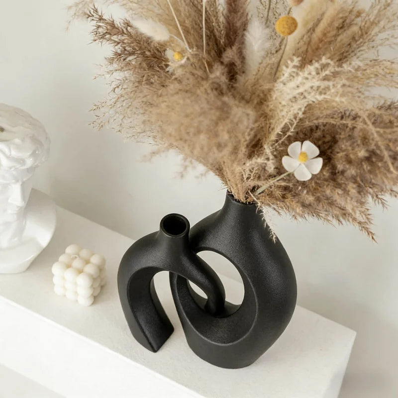 Imitation Ceramic Vase Set - Modern Minimalist Flower Display for Living Room Decor