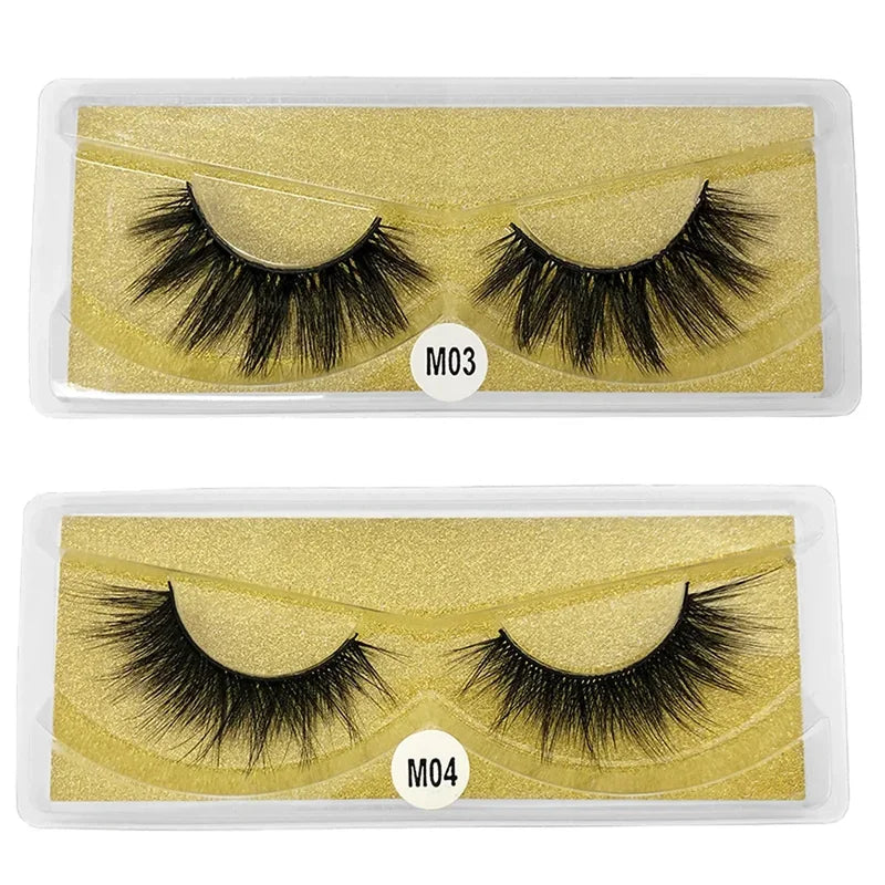 Natural Mink Eyelashes 30 Pairs Thick False Lashes Bulk Makeup