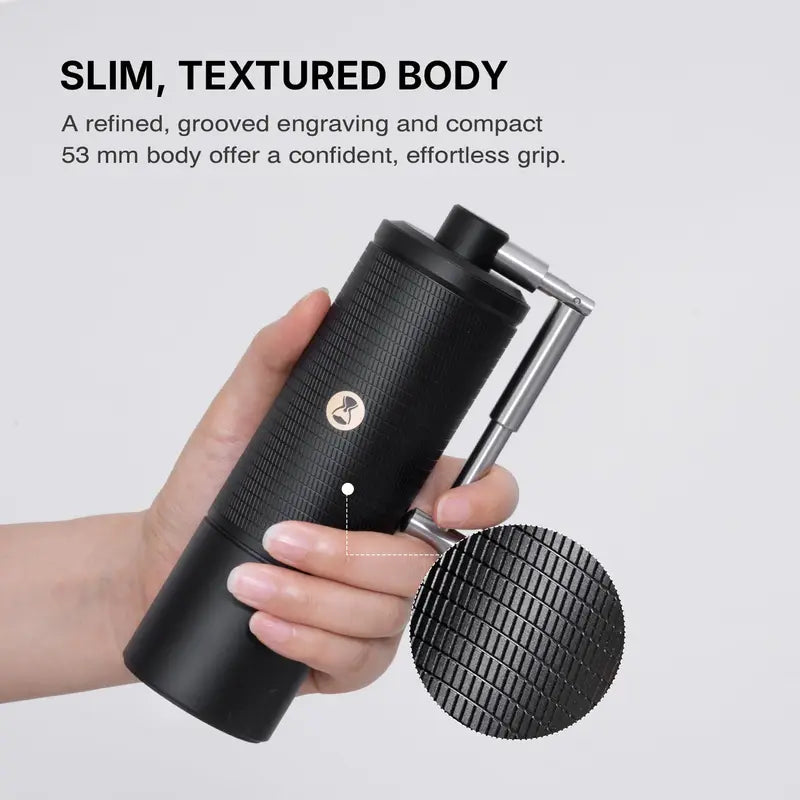Manual Coffee Grinder with Conical Burrs, Precise Adjustment, Portable Hand Mill