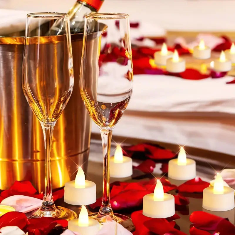 Flameless LED Tea Light Candles Set with Warm White Light for Holiday Decor