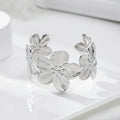 Adjustable Hollow Flower Butterfly Cuff Bracelet for Women - Gold Plated Jewelry