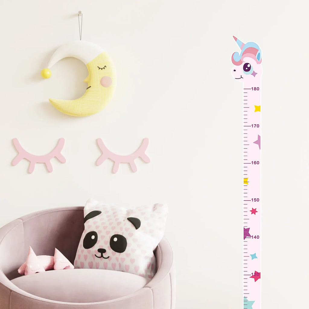180cm Whimsical Animal Growth Chart Wall Decals for Nursery & Kids Room Decor