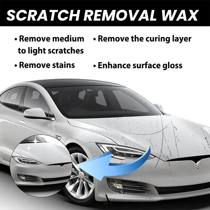 Car Scratch Repair Wax Kit 120ml for Surface Scratches Auto Paint Polish with Sponge & Towel