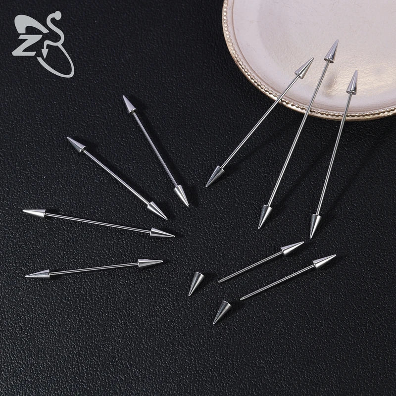 Industrial Barbell Earrings 316L Surgical Steel Spike Long Ear Helix Cartilage Jewelry