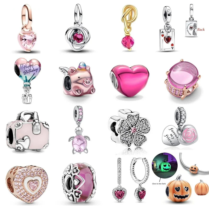 Luminous Pumpkin Pendant Charms for DIY Jewelry Making - Silver, Lavender, Blue
