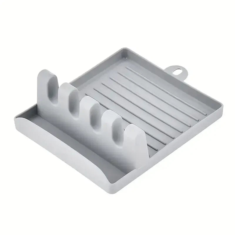 Paint Brush Rest Holder with 4 Slots and Drip Tray - Plastic Organizer for Watercolor, Oil, Acrylic Painting