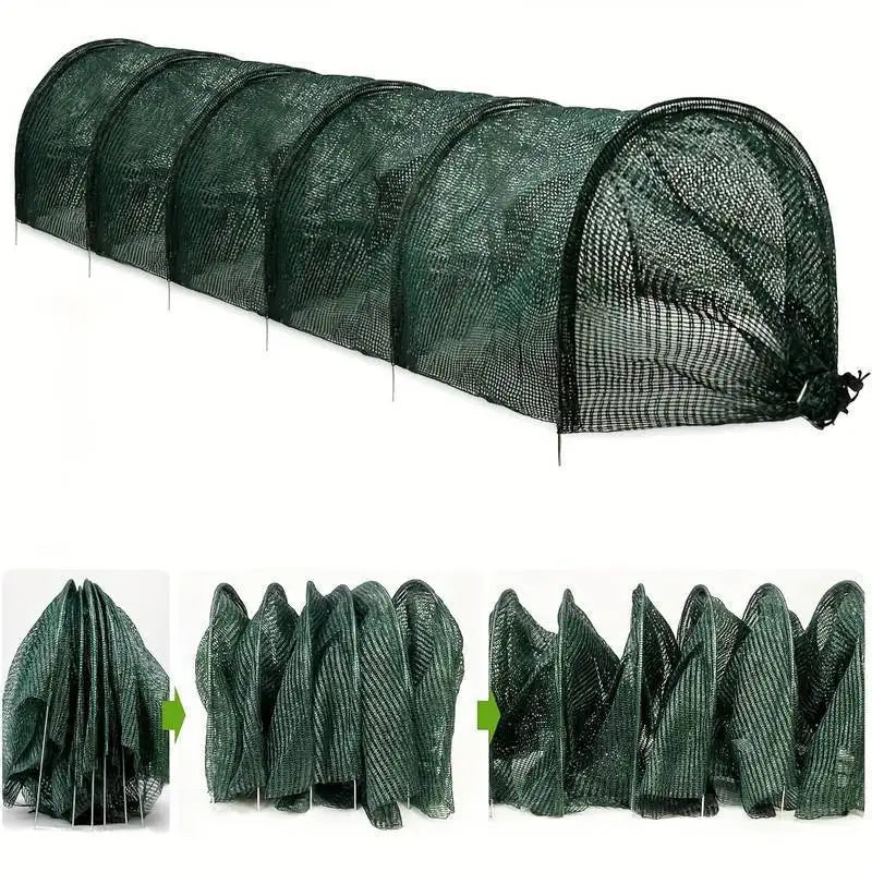 Collapsible Mesh Tunnel for Birds & Insects - UV Protection, Durable Garden Barrier