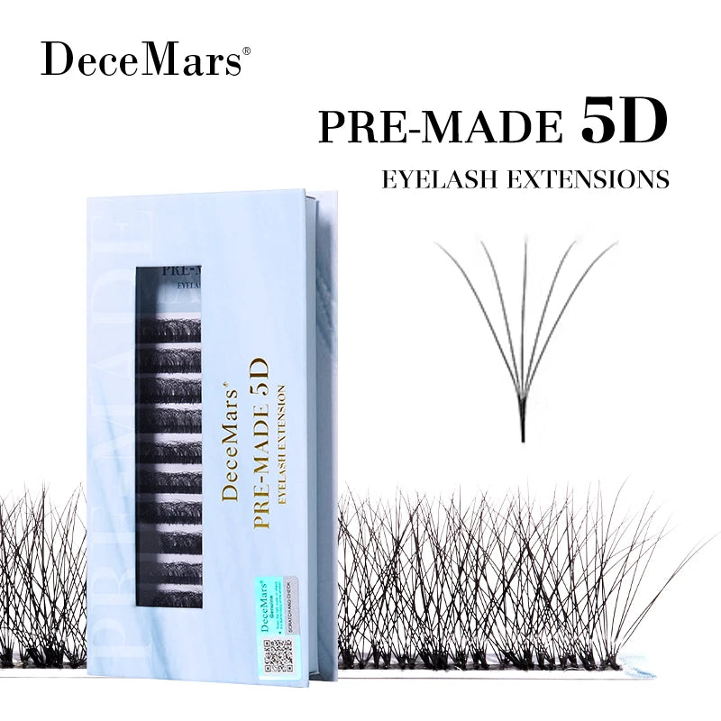 Pre-Made 5D Eyelash Extension Kit with Curl and Length Variants - Natural Look