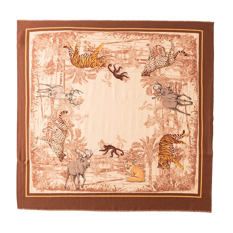 Lightweight French Style Wool Silk Scarf - Spring & Summer Air Conditioning Shawl