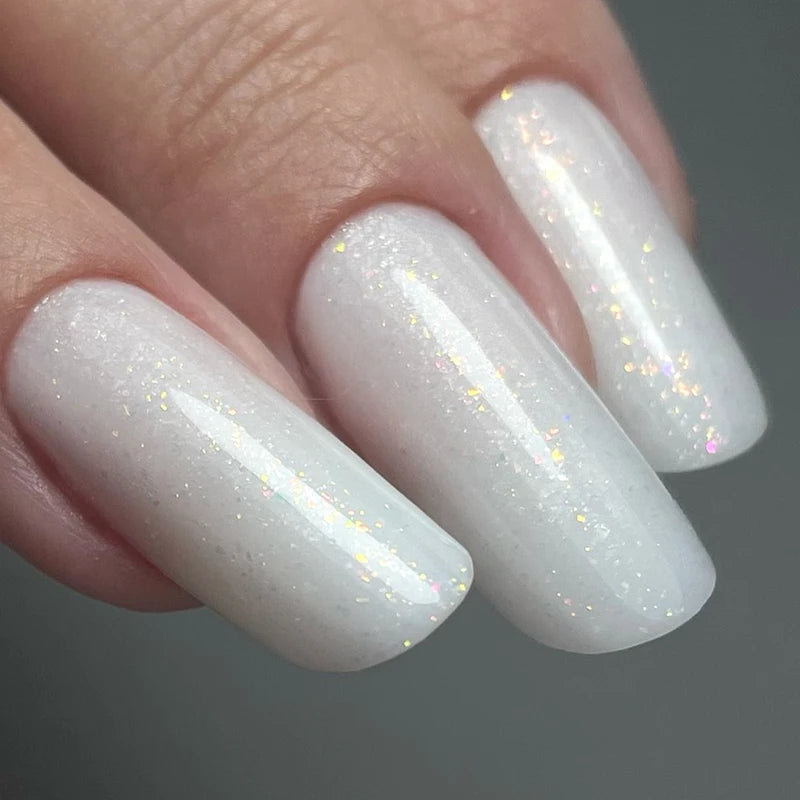 Semi Permanent UV Nail Gel Base Coat with Pearl Shine - 15ML, Self-Leveling Construction Gels