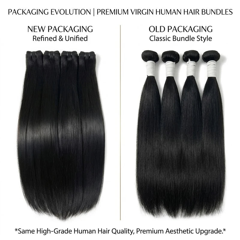 Double Drawn Human Hair Bundles - Brazilian Virgin Hair Extensions 16+ Inches