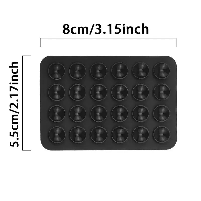 Candy Color Silicone Phone Mount - Non-Slip Suction Stand with 3M Adhesive