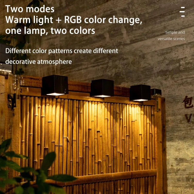 Solar Wall Light Outdoor Garden Fence Lamp Waterproof IP65 Decor