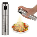Stainless Steel Oil & Vinegar Spray Bottle with Dual Scale - Reusable Kitchen Dispenser