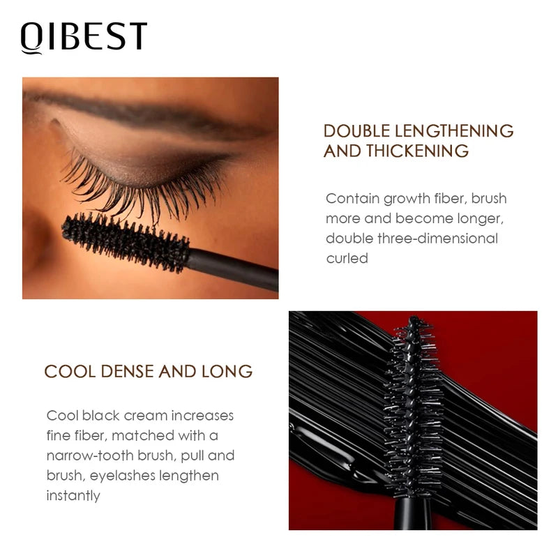 Waterproof 4D Lengthening Mascara with Curl & Volume for Women - 5g