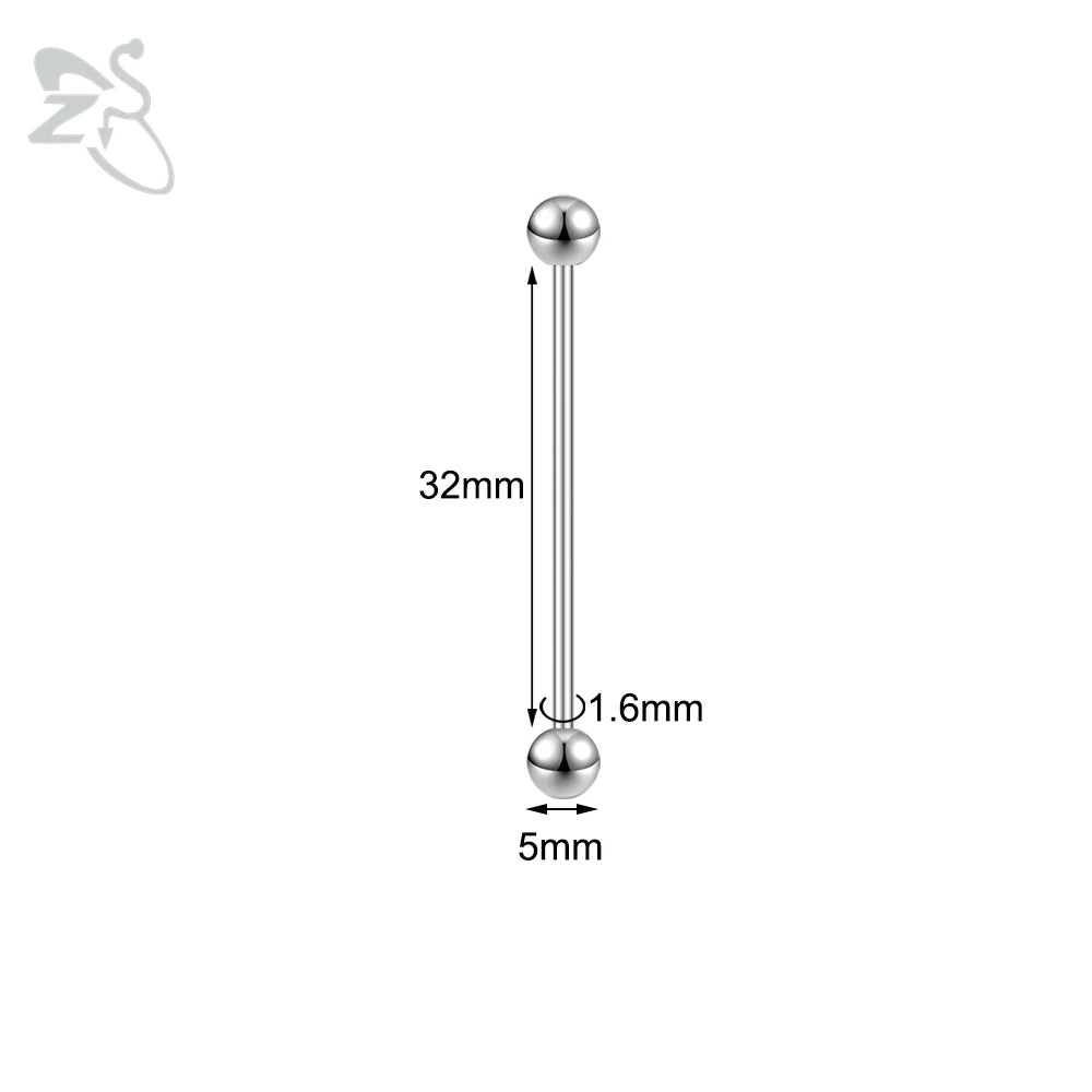 Industrial Barbell Earrings 316L Surgical Steel Spike Long Ear Helix Cartilage Jewelry
