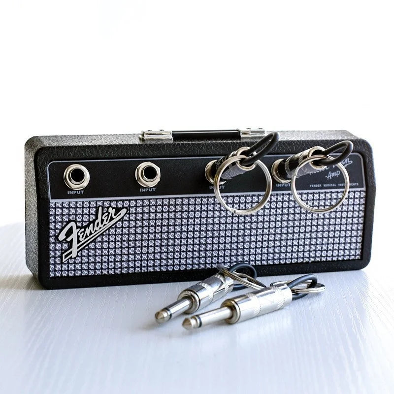 Wall Guitar Plug Keychain Holder Rack Vintage Music Key Shelf Hooks Set