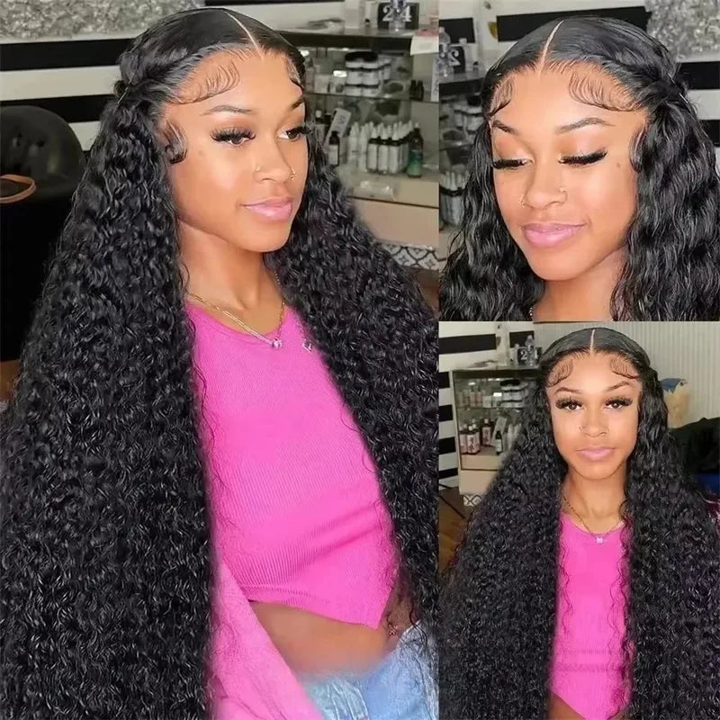 Deep Wave 13x6 5x5 Lace Front Human Hair Wig with 200% Density - Pre-Plucked Full Lace Frontal for Black Women