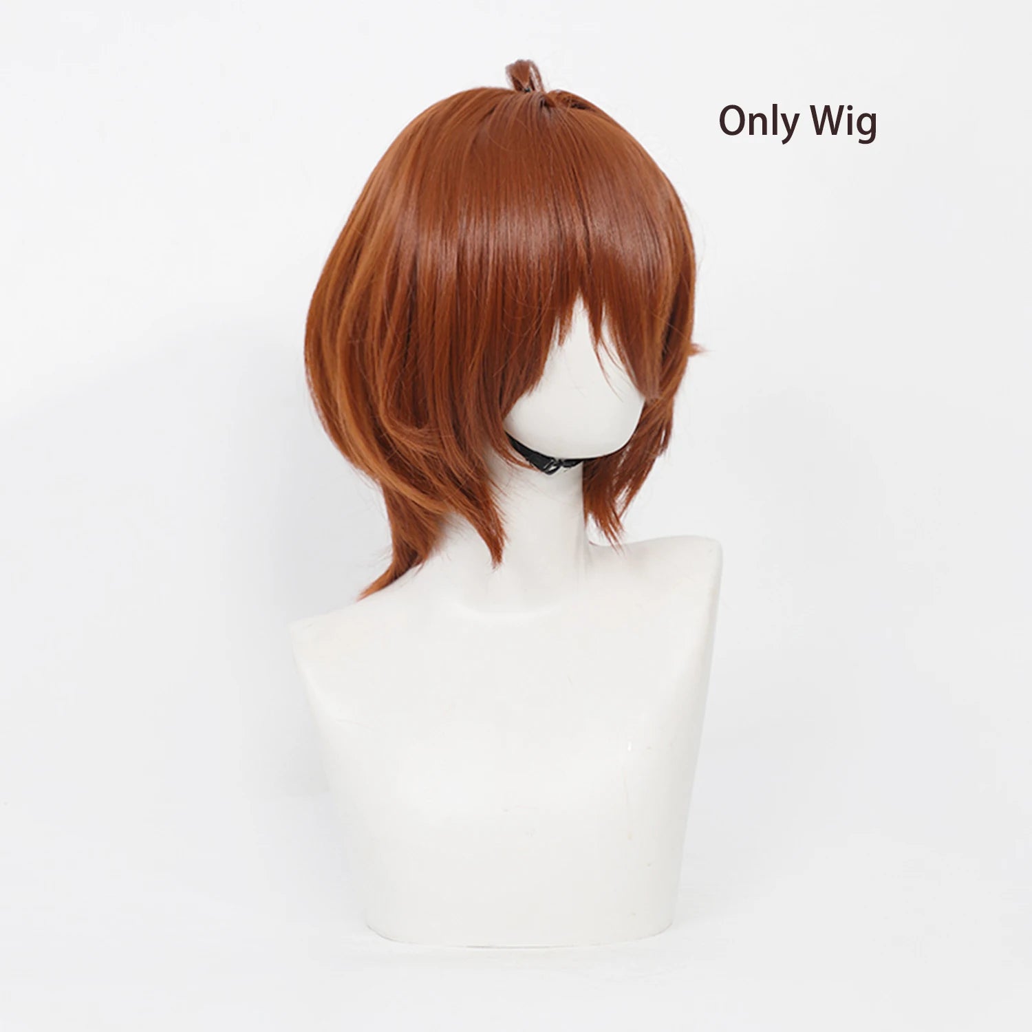 Anime Cosplay Wig Short Brown Synthetic Heat-Resistant Hair for Role-Play & Parties