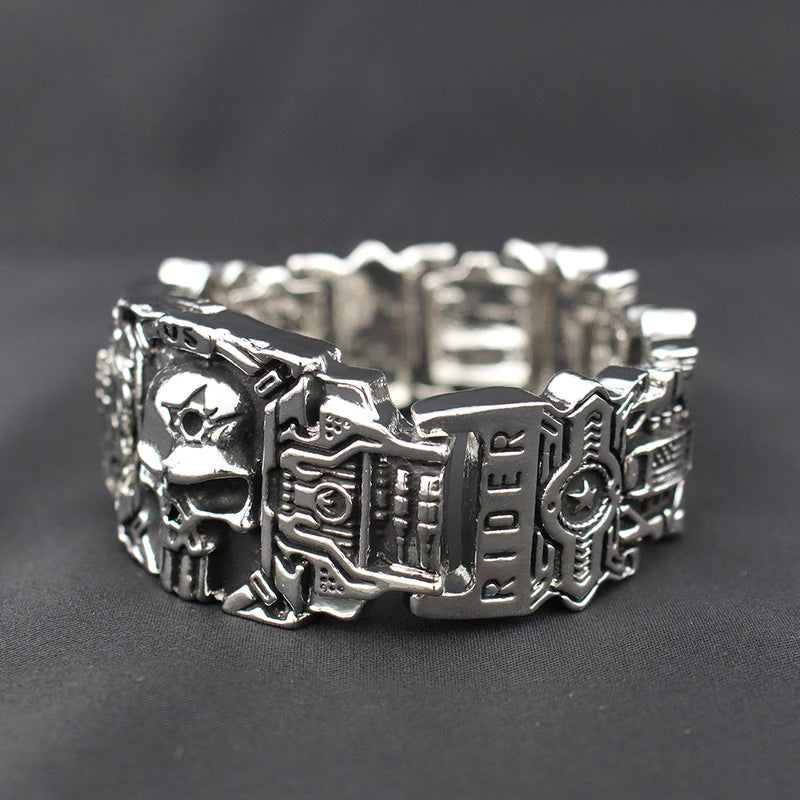 Vintage Skull Bracelet for Men Punk Hip Hop Motorcycle Jewelry Gift