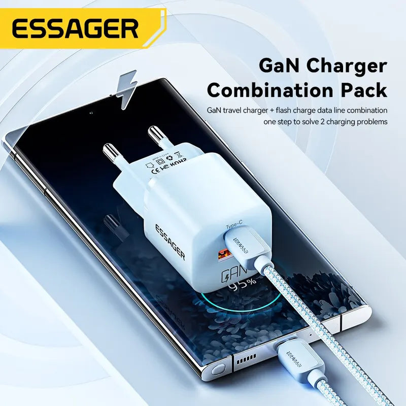 20W GaN USB-C Fast Charger for iPhone, iPad & Smartphone - Universal Plug Options