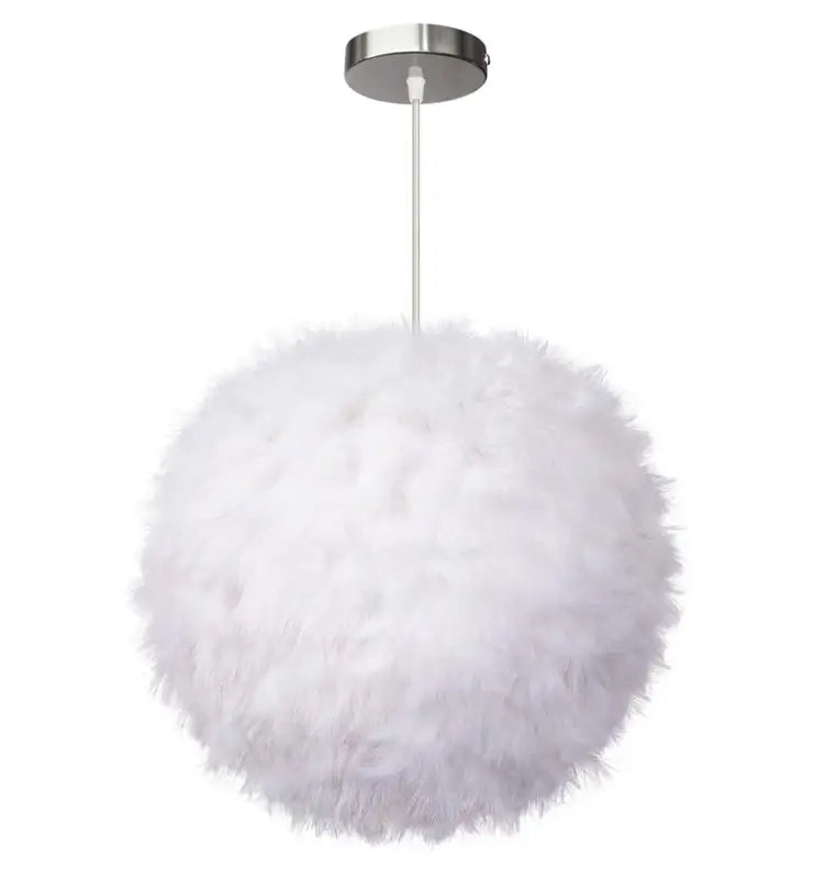 Modern Fluffy Feather Pendant Light E27 Hanging Lamp Fixture for Bedroom Living Room