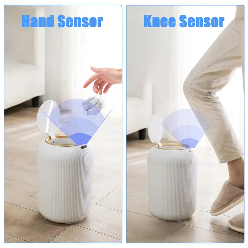Automatic Motion Sensor Trash Can with Lid - Small Touchless Garbage Bin for Kitchen Bathroom Bedroom Office