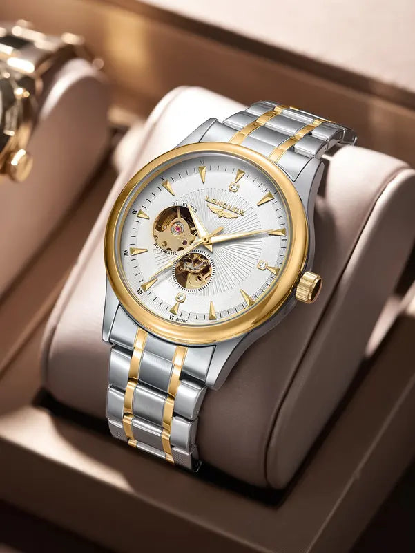 Men's Automatic Mechanical Watch Luxury Waterproof Skeleton Business Gift