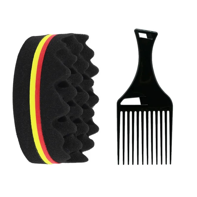 Hair Styling Set with Curling Comb & Sponge for All Hair Types - Hair Brush & Comb Kit