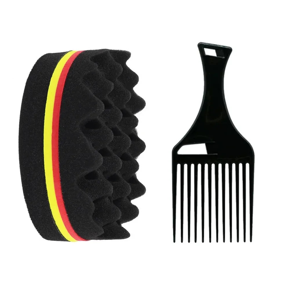 Hair Styling Set with Curling Comb & Sponge for All Hair Types - Hair Brush & Comb Kit