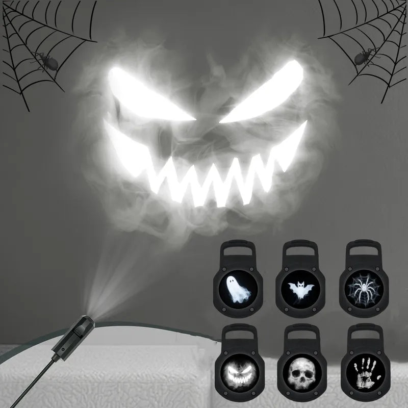 Halloween Ghost Skull LED Projector Night Light for Room Ceiling & Wall Decor