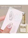 15ml Cat Eye Gel Polish with Glitter and Magnetic Effect for UV/LED Lamp - Home & Salon DIY